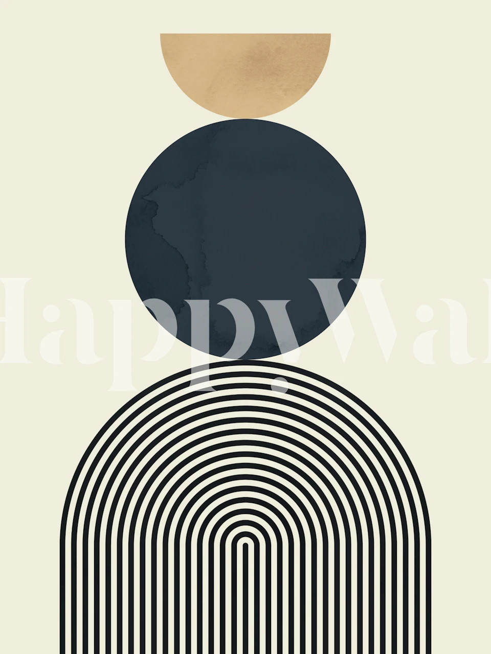 Art Deco Sun & Moon tapetti huoneessa