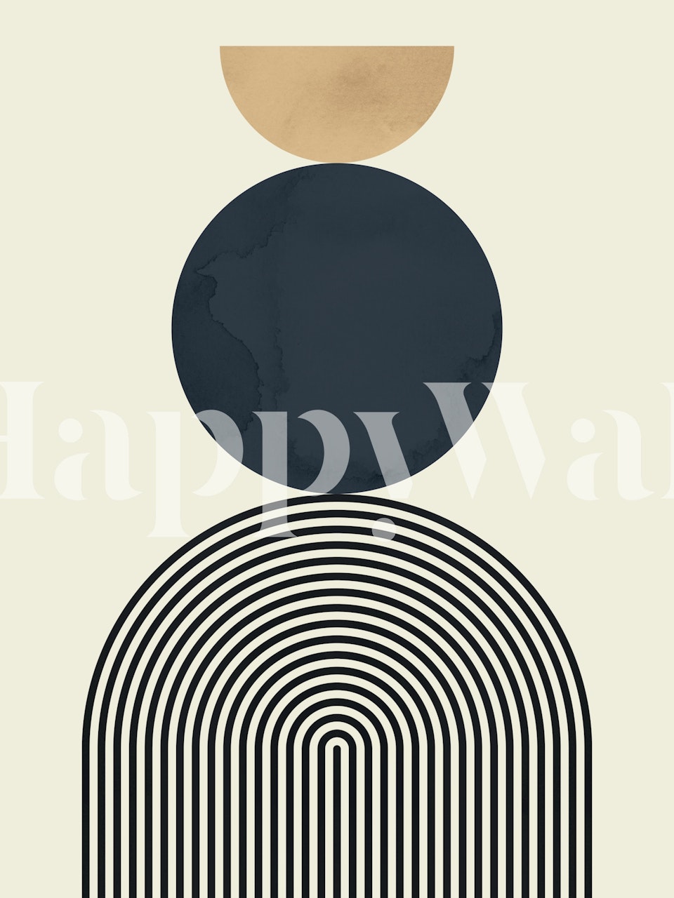 Art Deco Sun & Moon tapetti huoneessa