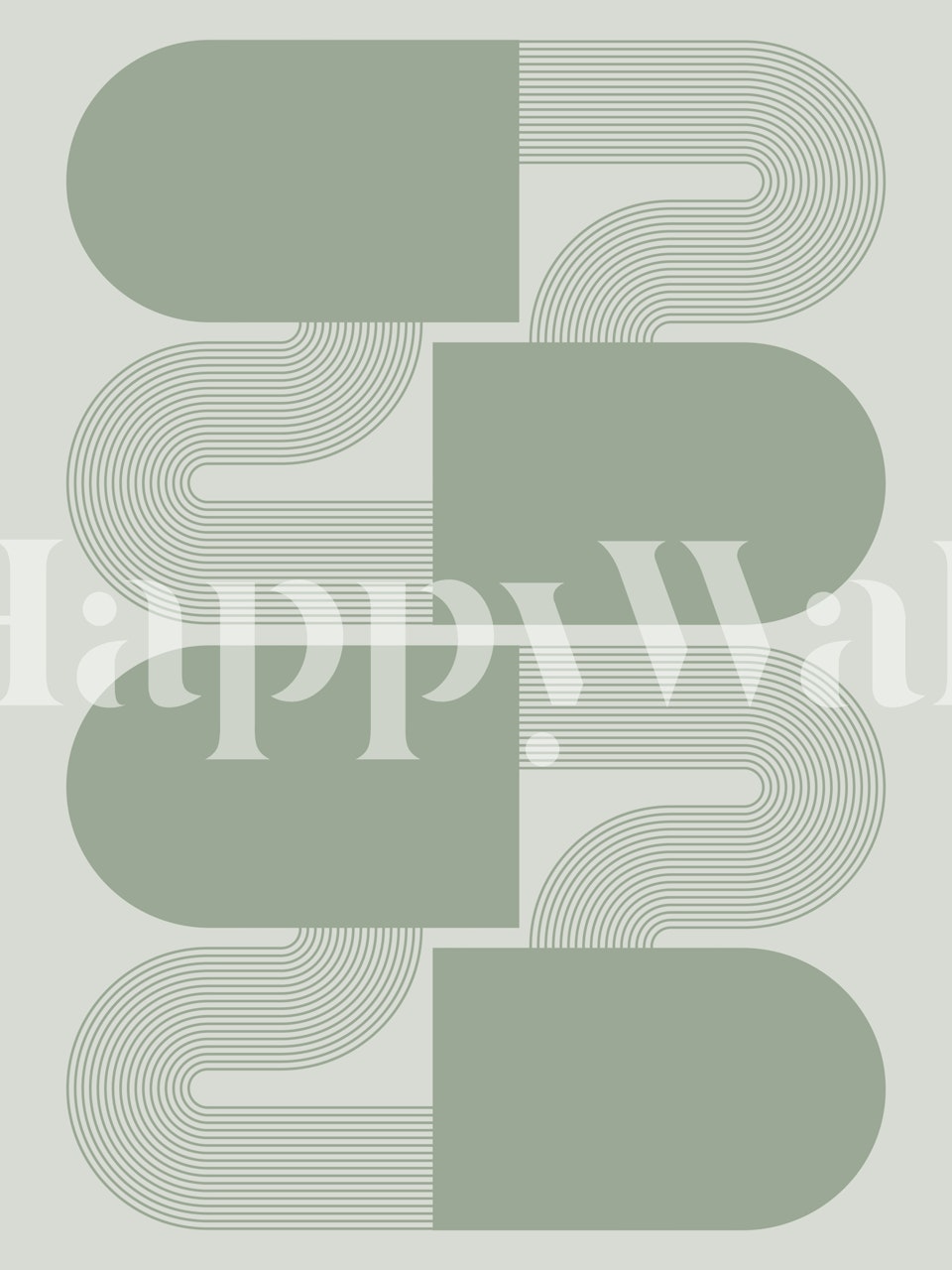 Sage Serenity Abstract wallpaper in a room