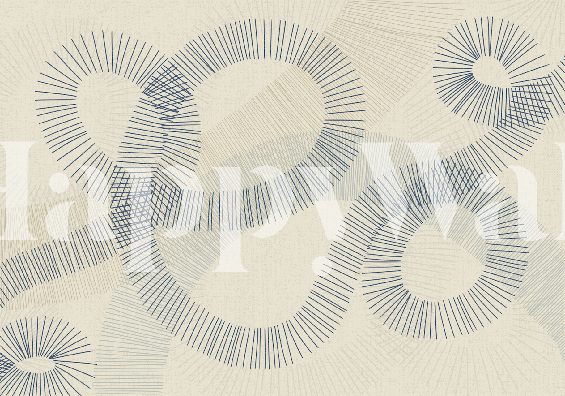 Calming essentials wallpaper med curvade linjer i blue