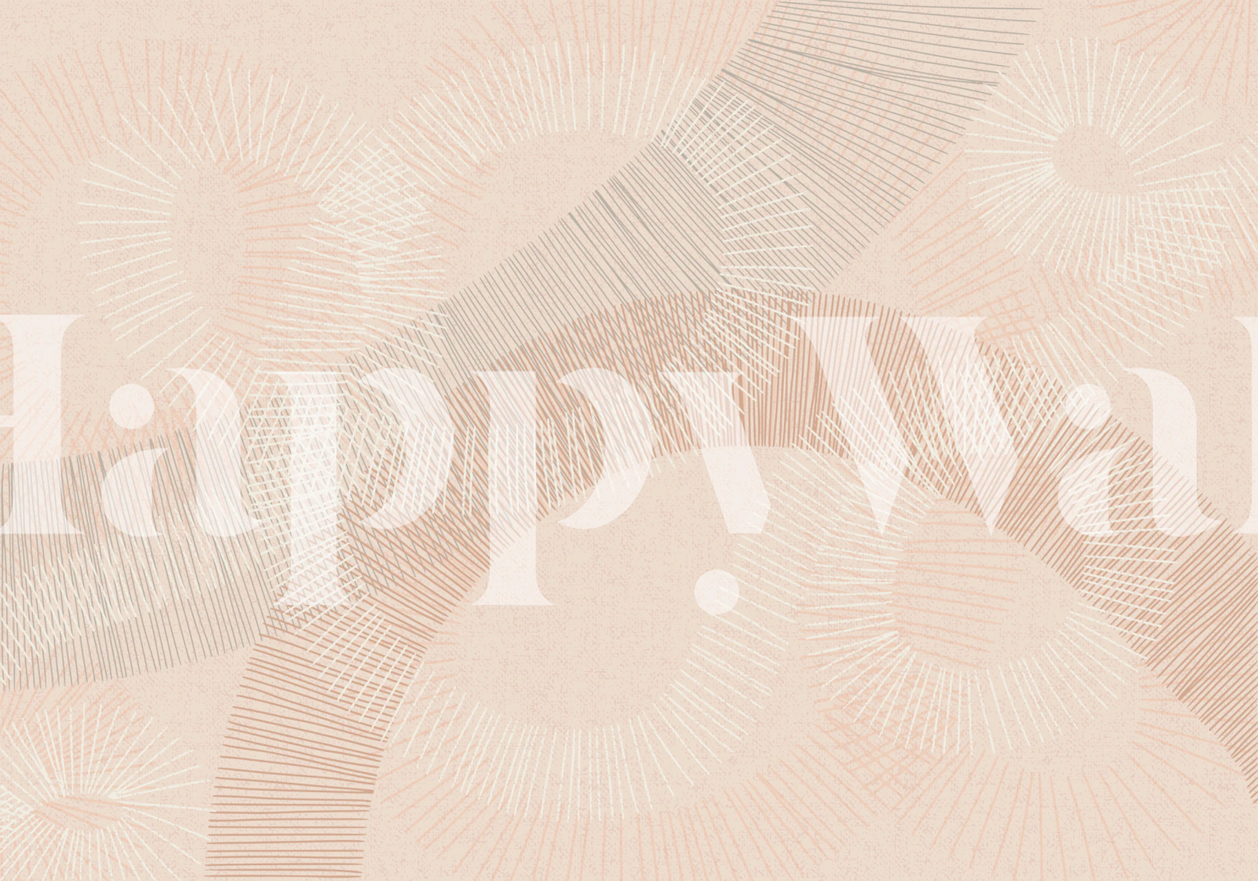 Curved lines in soft chalky peach and cream abstract wallpaper