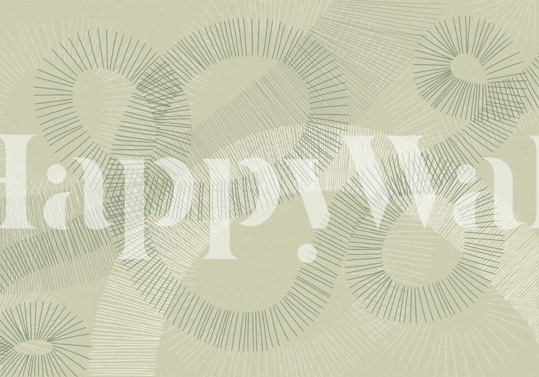 Soft sage wallpaper with curved lines design