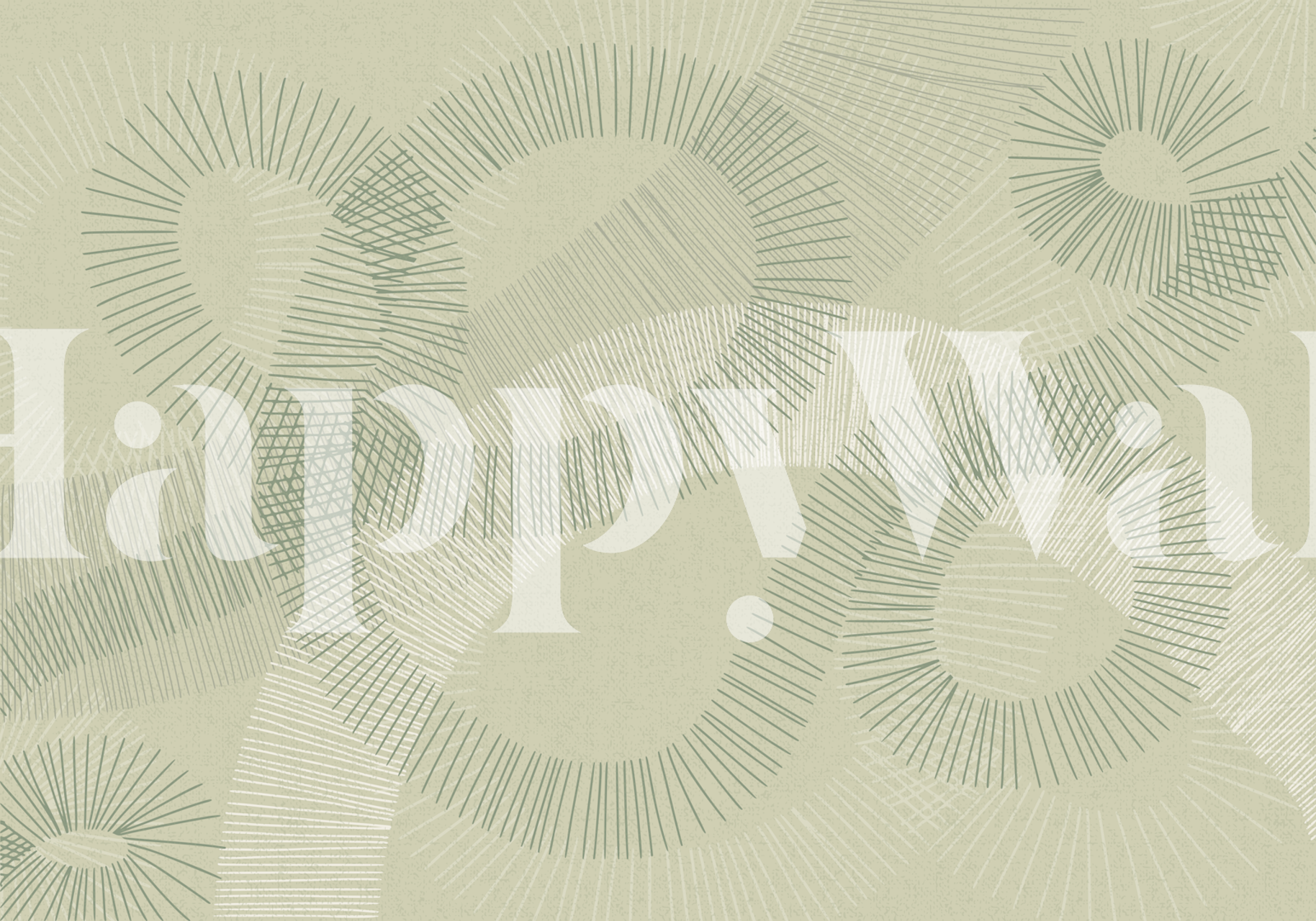 Soft sage wallpaper with curved lines design