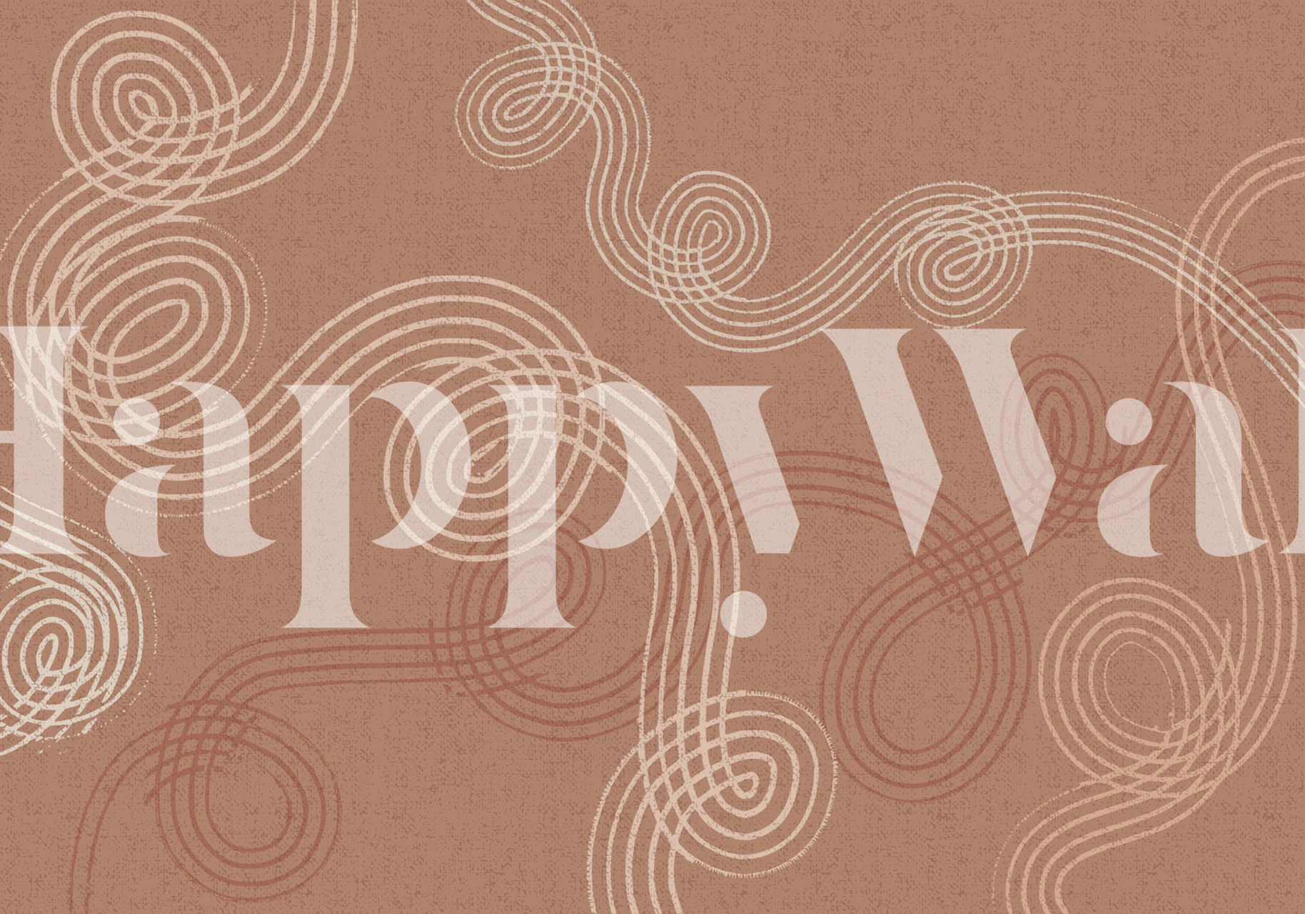 Calming essentials loops terracotta wallpaper in a room