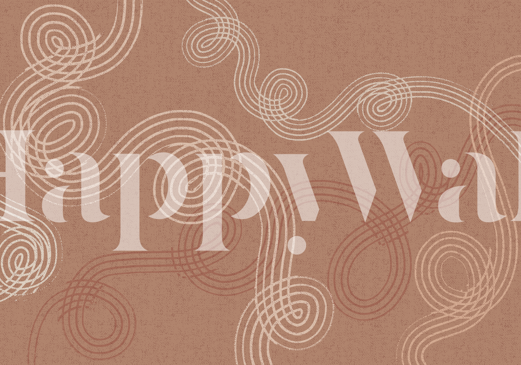 Calming essentials loops terracotta wallpaper in a room