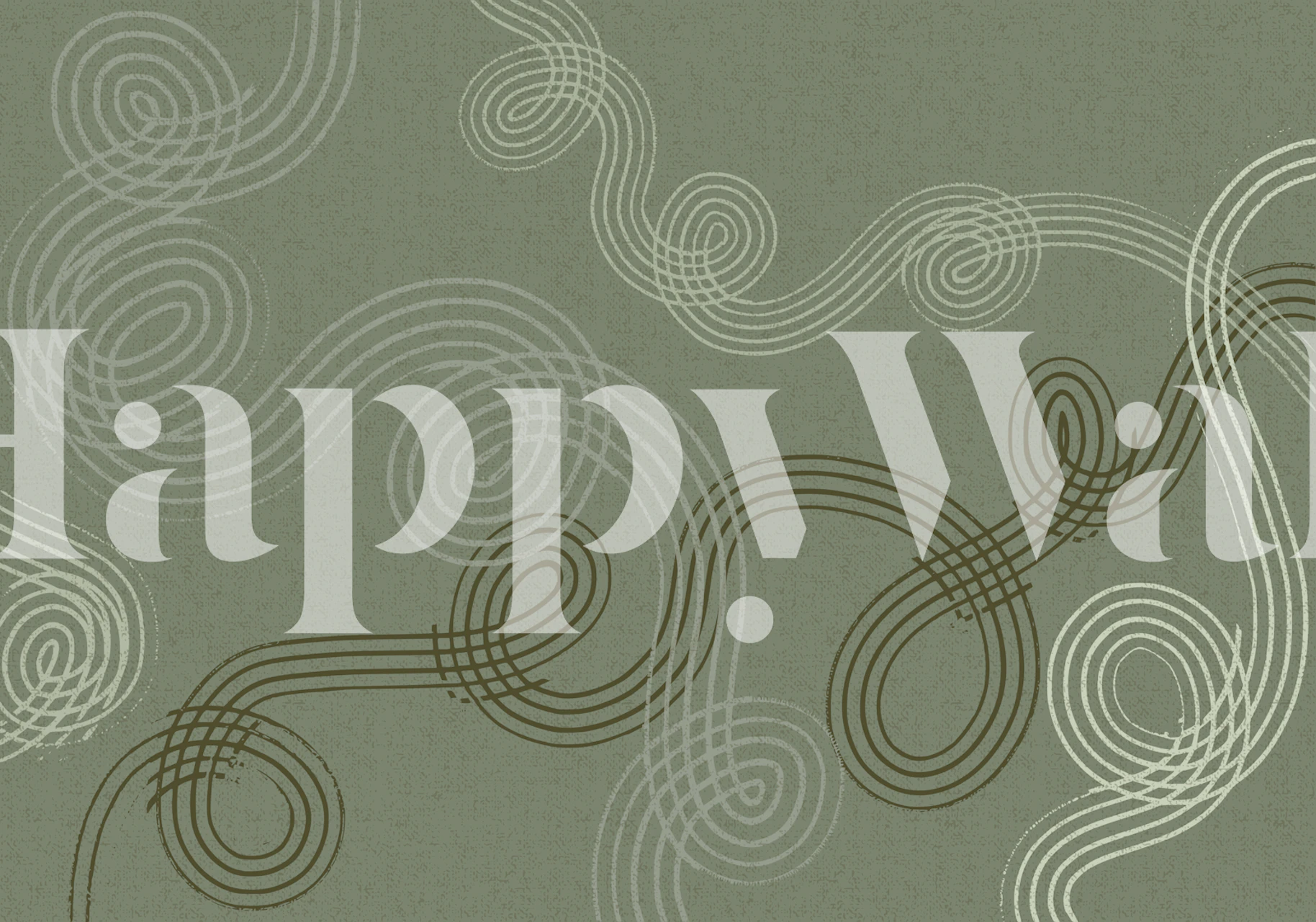 Calming essentials loops sage green behang in groene setting