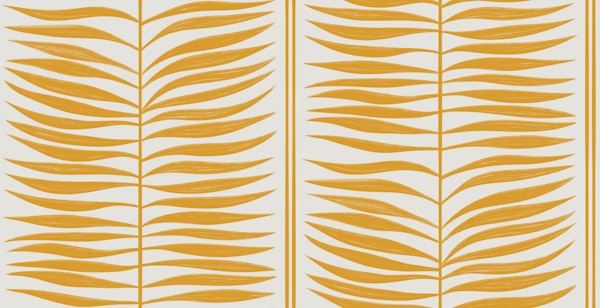 Palm Leaf Stripes Gold Ochre Yellow Boho