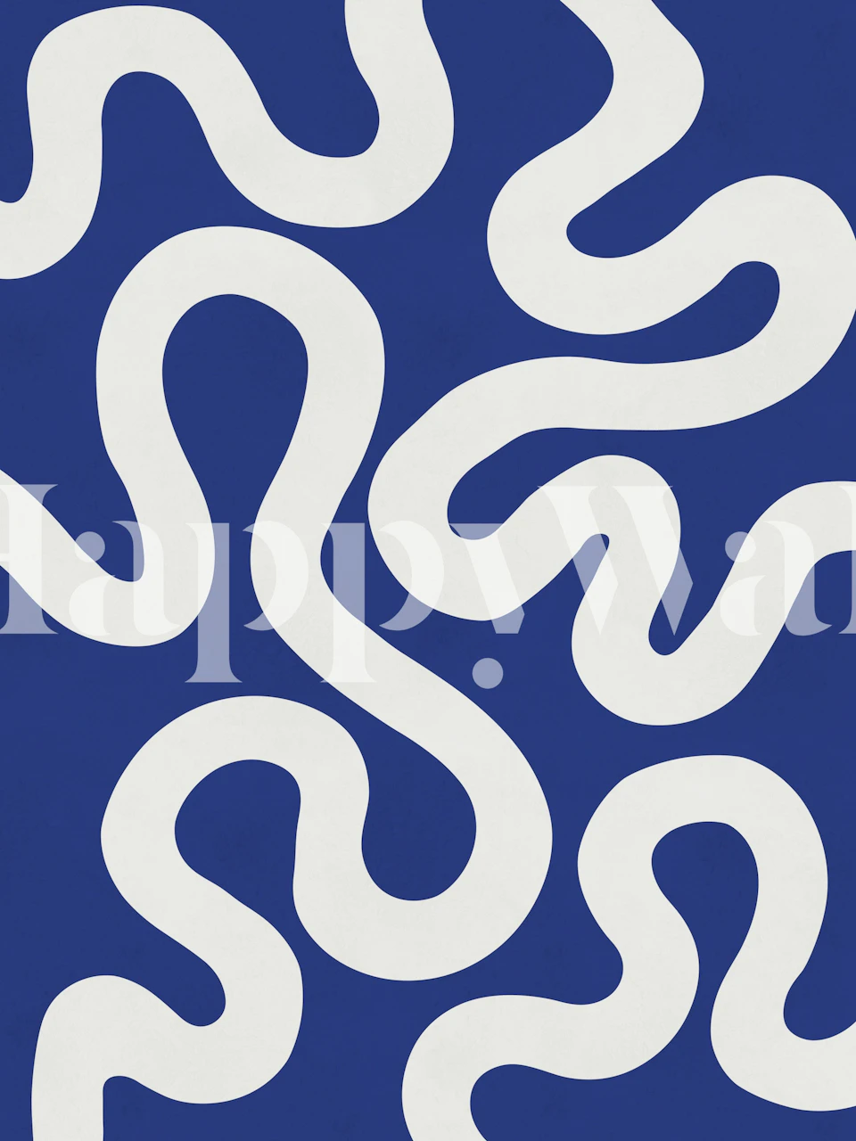 Blue wavy pattern with white lines wallpaper