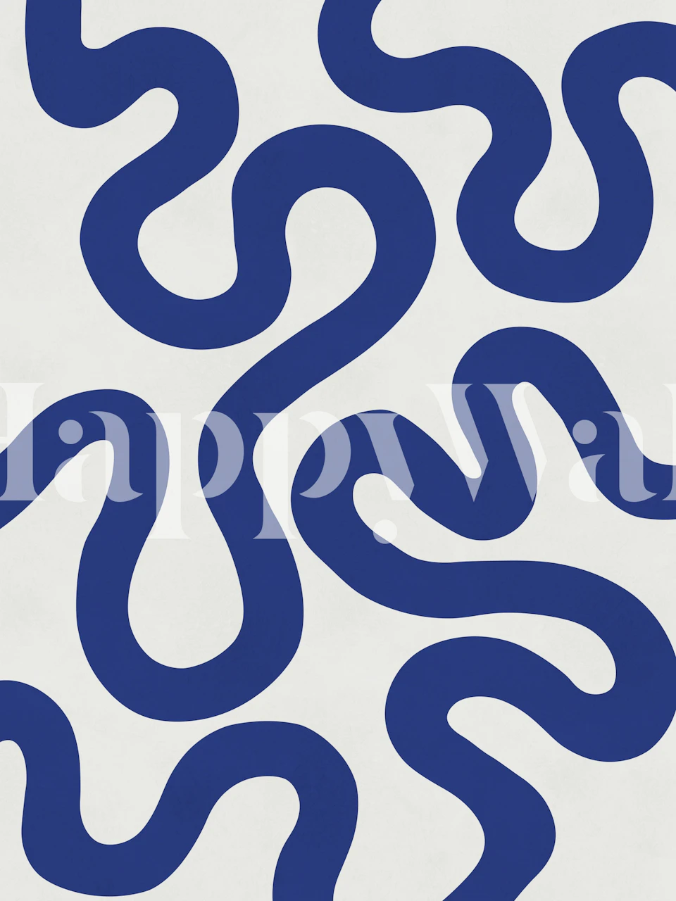 Curvy blue wave patterns on a white background wallpaper
