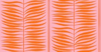 Palm Leaf Stripes Bright Orange and Pink ταπετσαρία