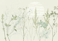 Plant based calming atmosphere natural green papel de parede