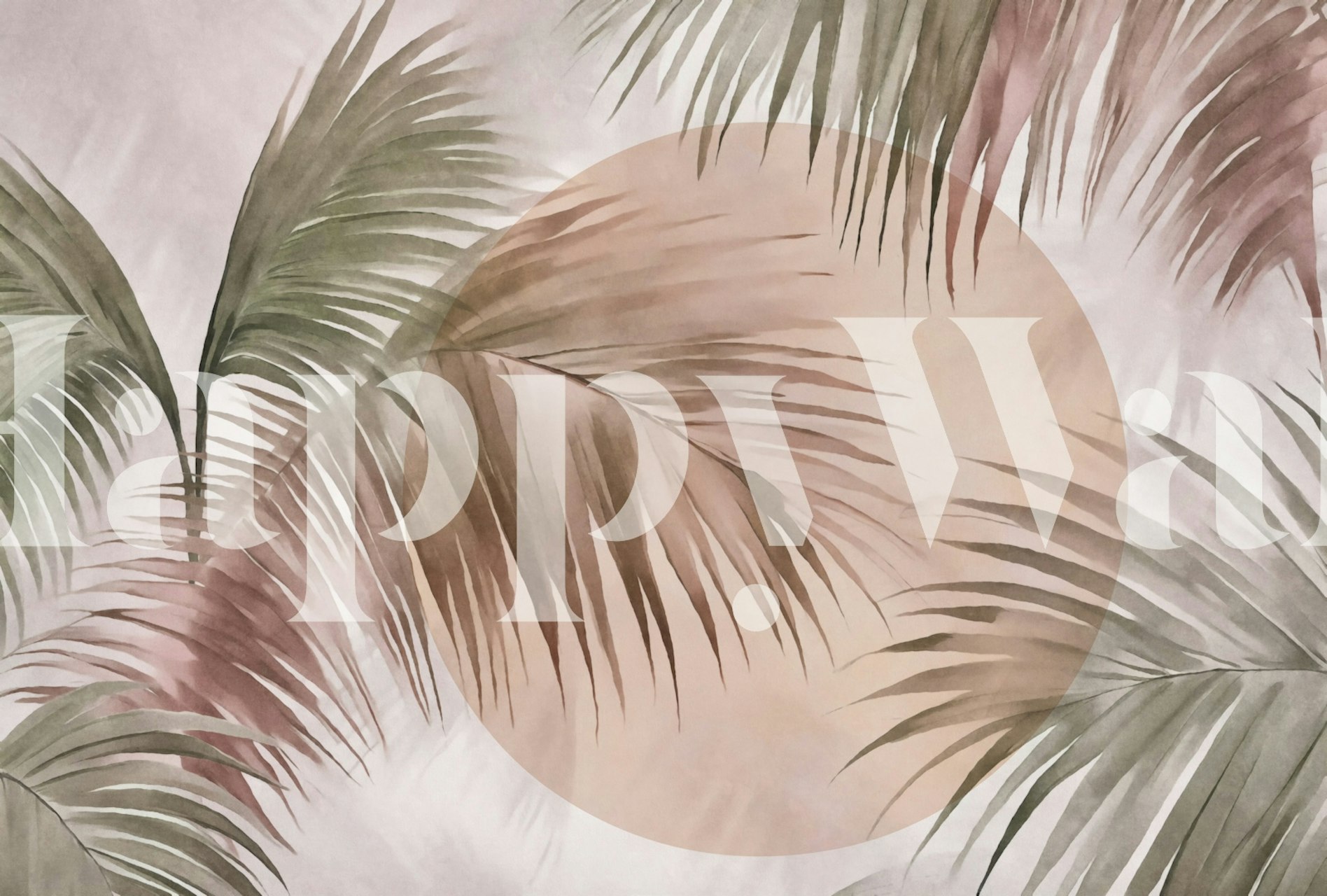 Tropical Blush Sunset wallpaper in a room