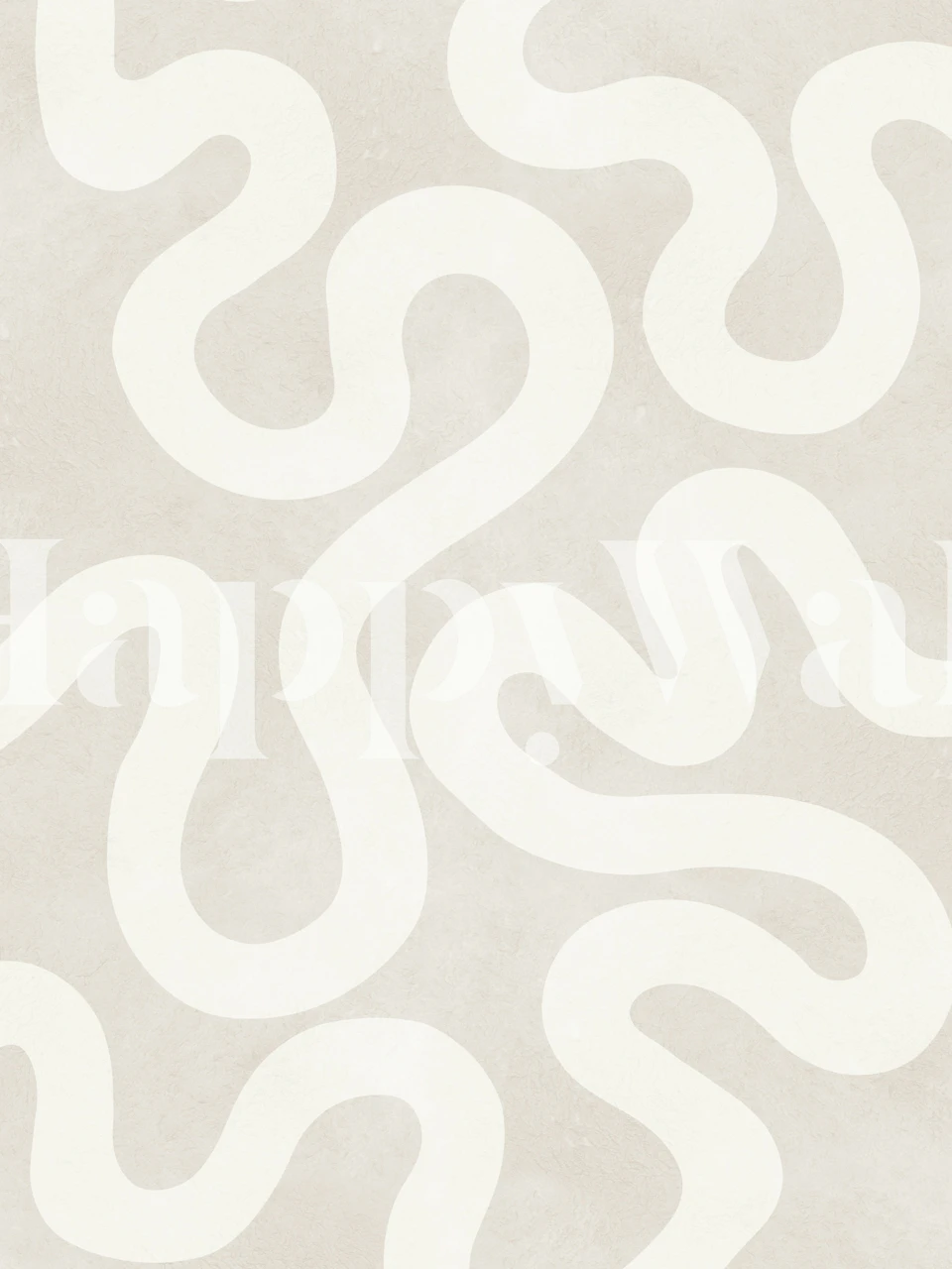 Curvy lines in beige and white pattern wallpaper