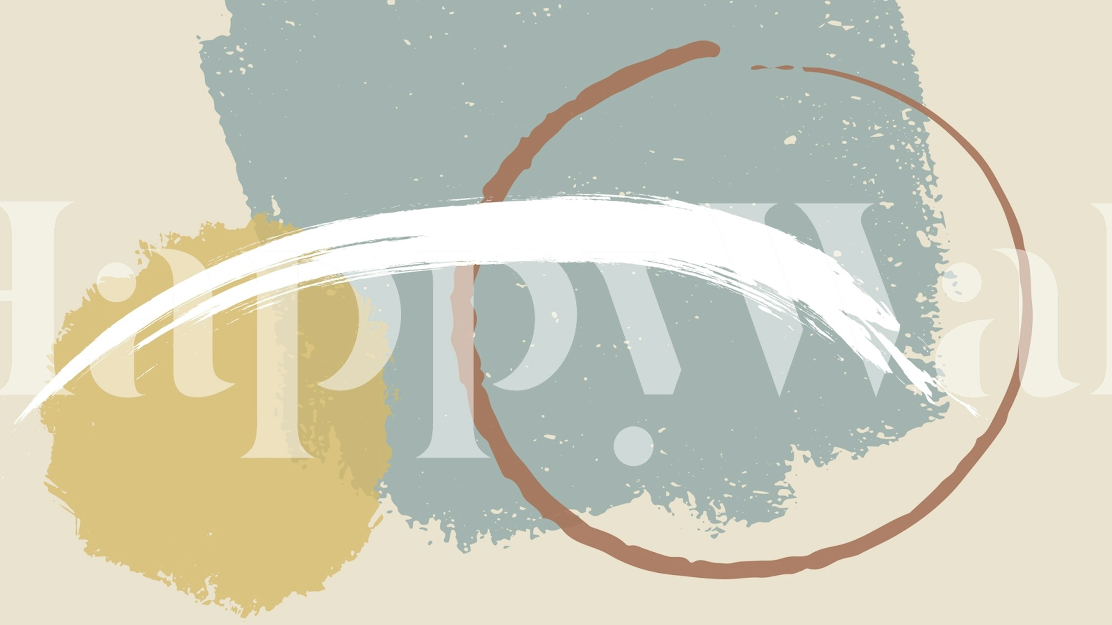 Abstract brush strokes in blue, beige, and brown wallpaper