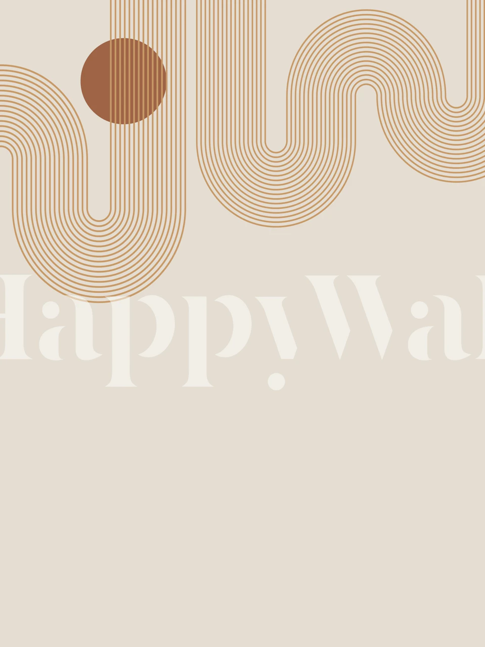 Abstract Retro Waves papier peint dans une pièce