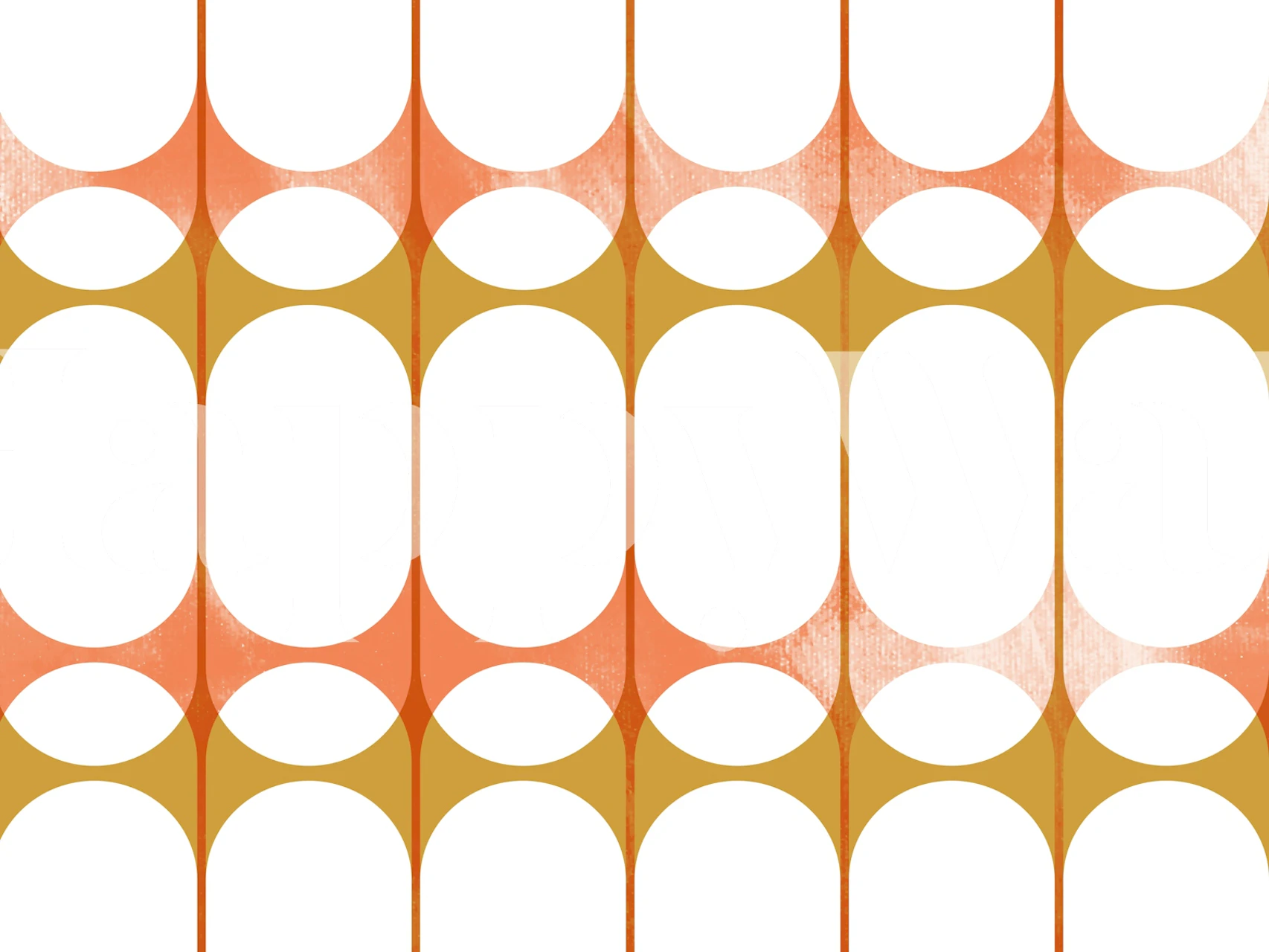 Geometric orange and yellow ovals pattern wallpaper