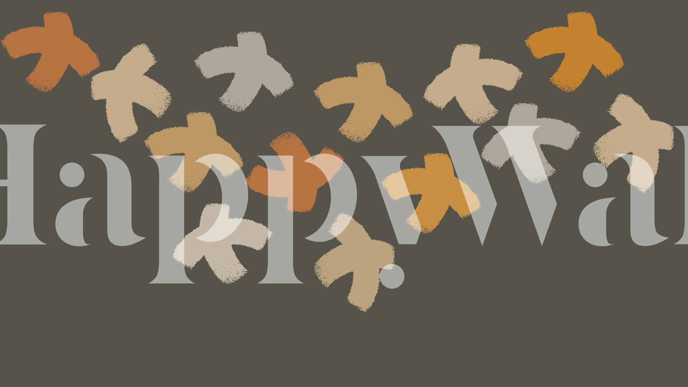 Fall Birds Brushwork wallpaper design in room