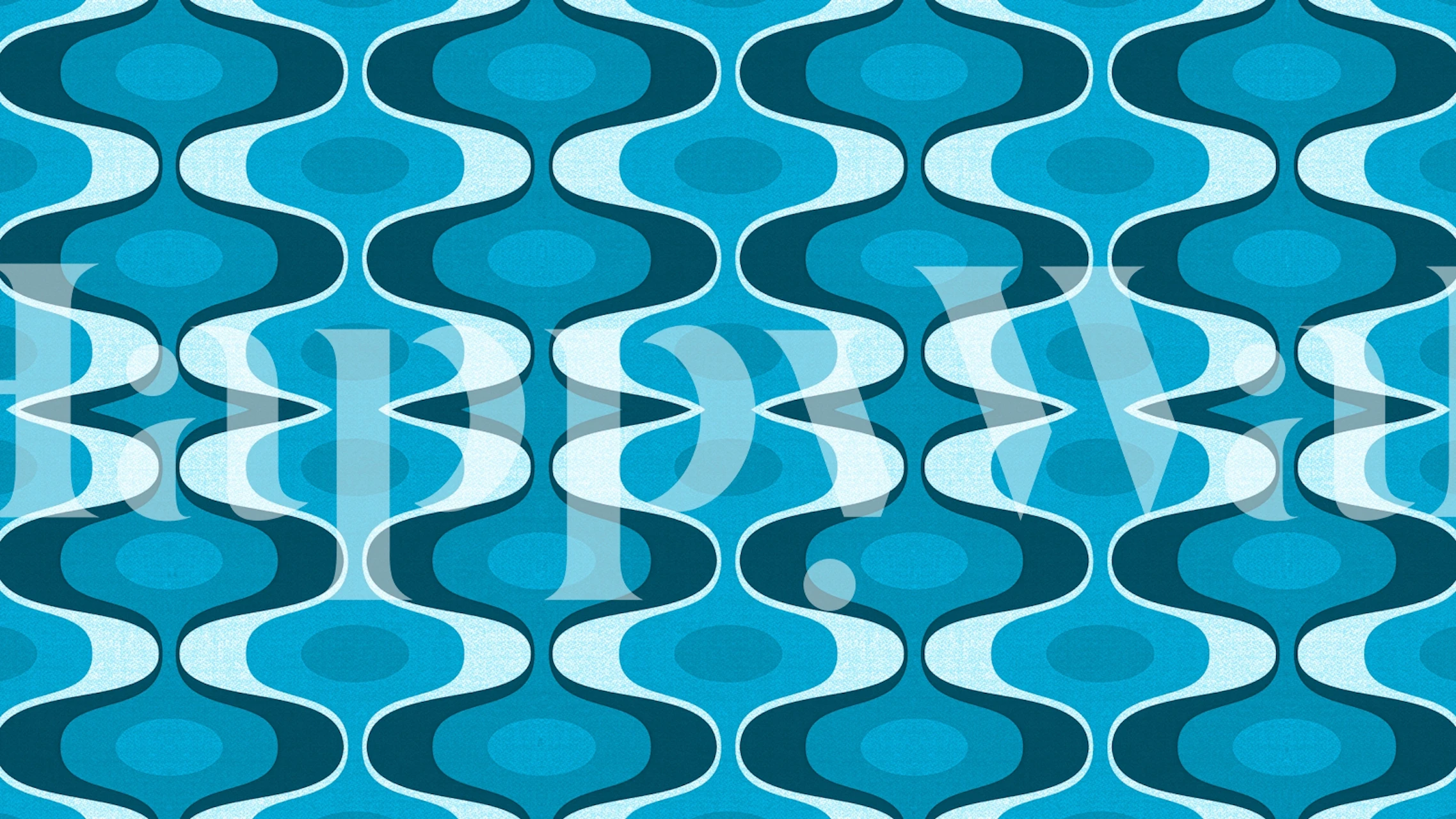 Teal Scandinavian Vintage behang in een kamer