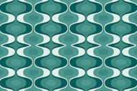 Teal Scandinavian Vintage tapete