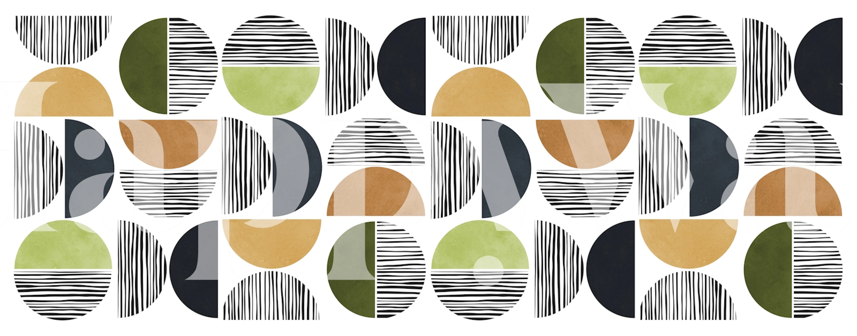 Geometric Harmony Retro wallpaper in a room