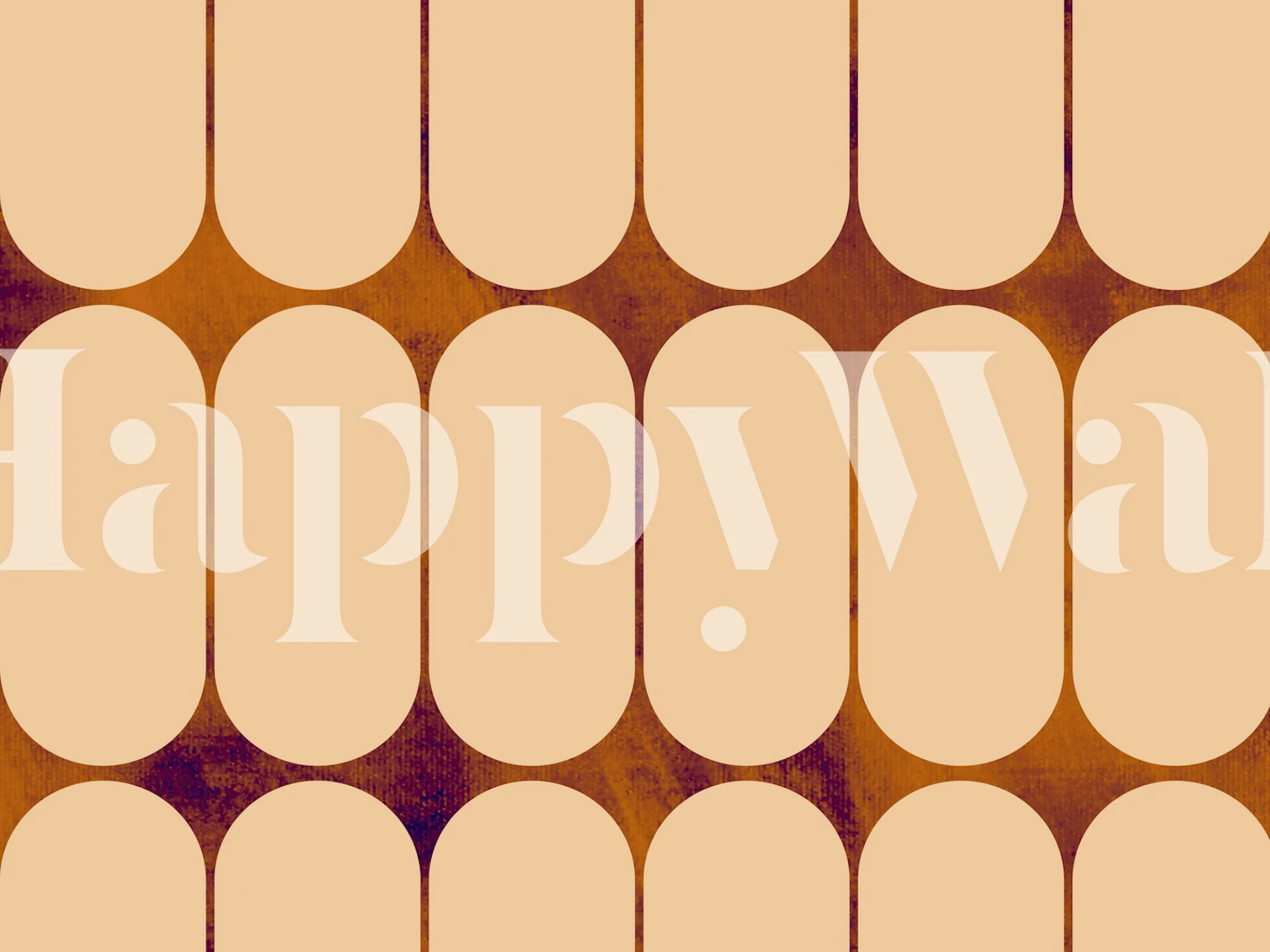 Peach and rust geometric oval pattern wallpaper