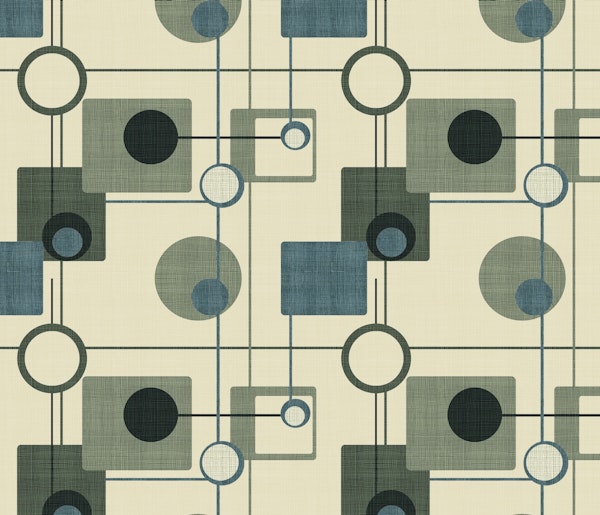 Mid-Century Style Motif orange/olive