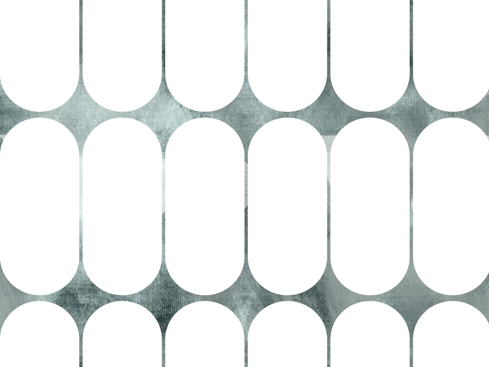 Silver capsule shapes on white background geometric wallpaper