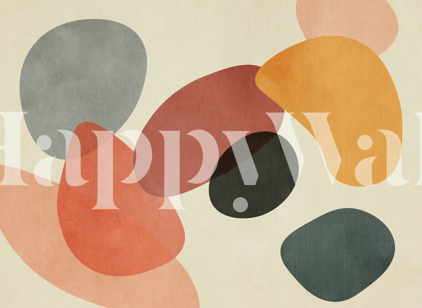 Abstract geometric shapes in soft hues of orange, gray, and teal wallpaper