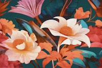 Sunset Flora Fantasy papiers peint