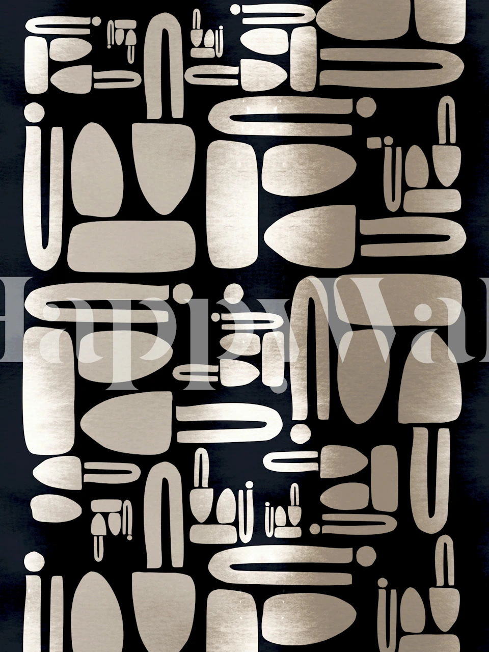 Diseño de papel pintado Neutral Mid Century Pattern