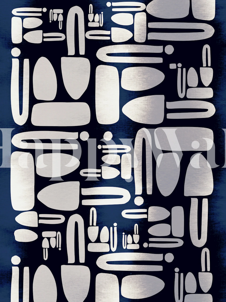 Blue abstract brush stroke shapes on a dark background wallpaper