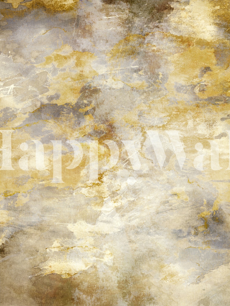 Abstract watercolor design in gold, beige, and soft gray wallpaper