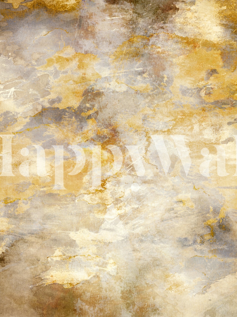 Abstract watercolor design in gold, beige, and soft gray wallpaper