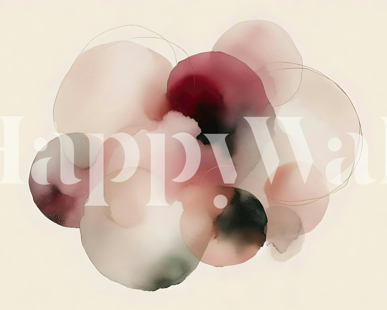 Soft blush circles in beige background wallpaper