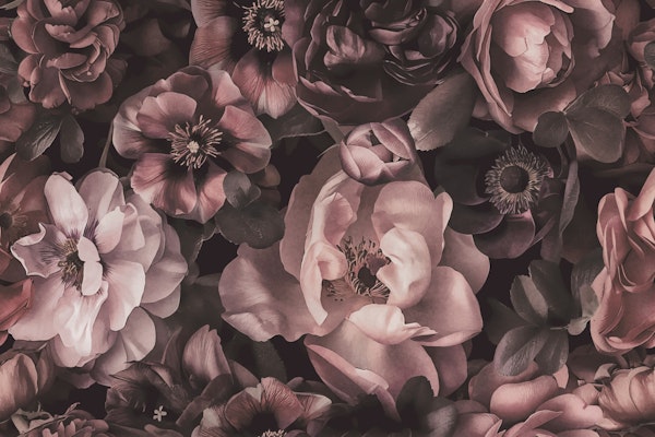 Baroque Pastel Pink Floral Midnight Charm