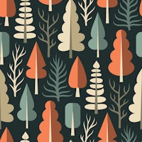 Autumnal Forest Trees Charm behang