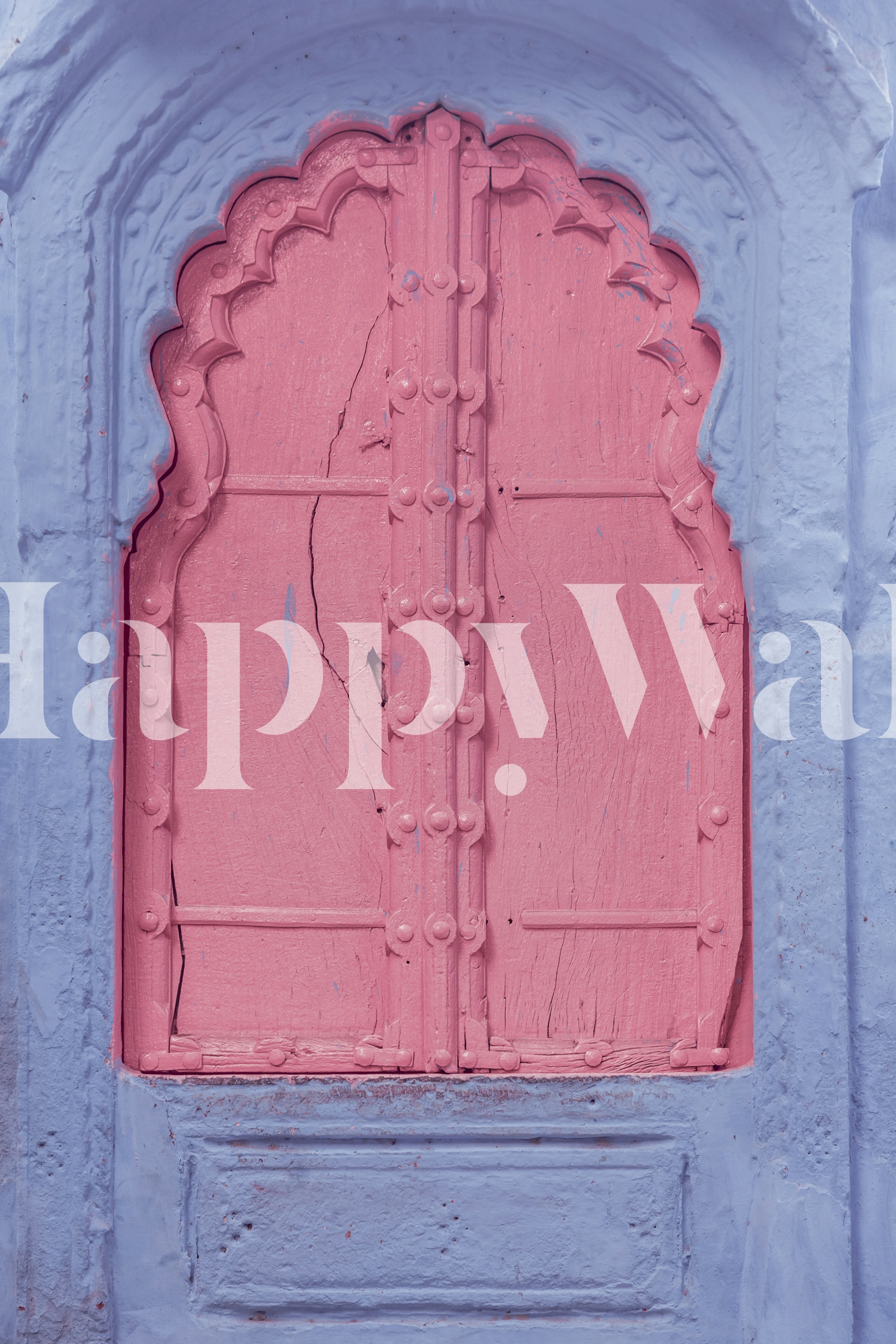Pink Window In The Blue City Wallpaper