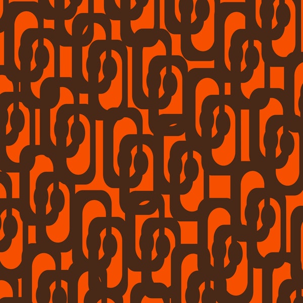Mid Century Modern Loops 70s Brown Orange