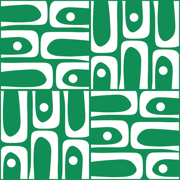 Mid Century Modern Piquet Kelly Green Pattern