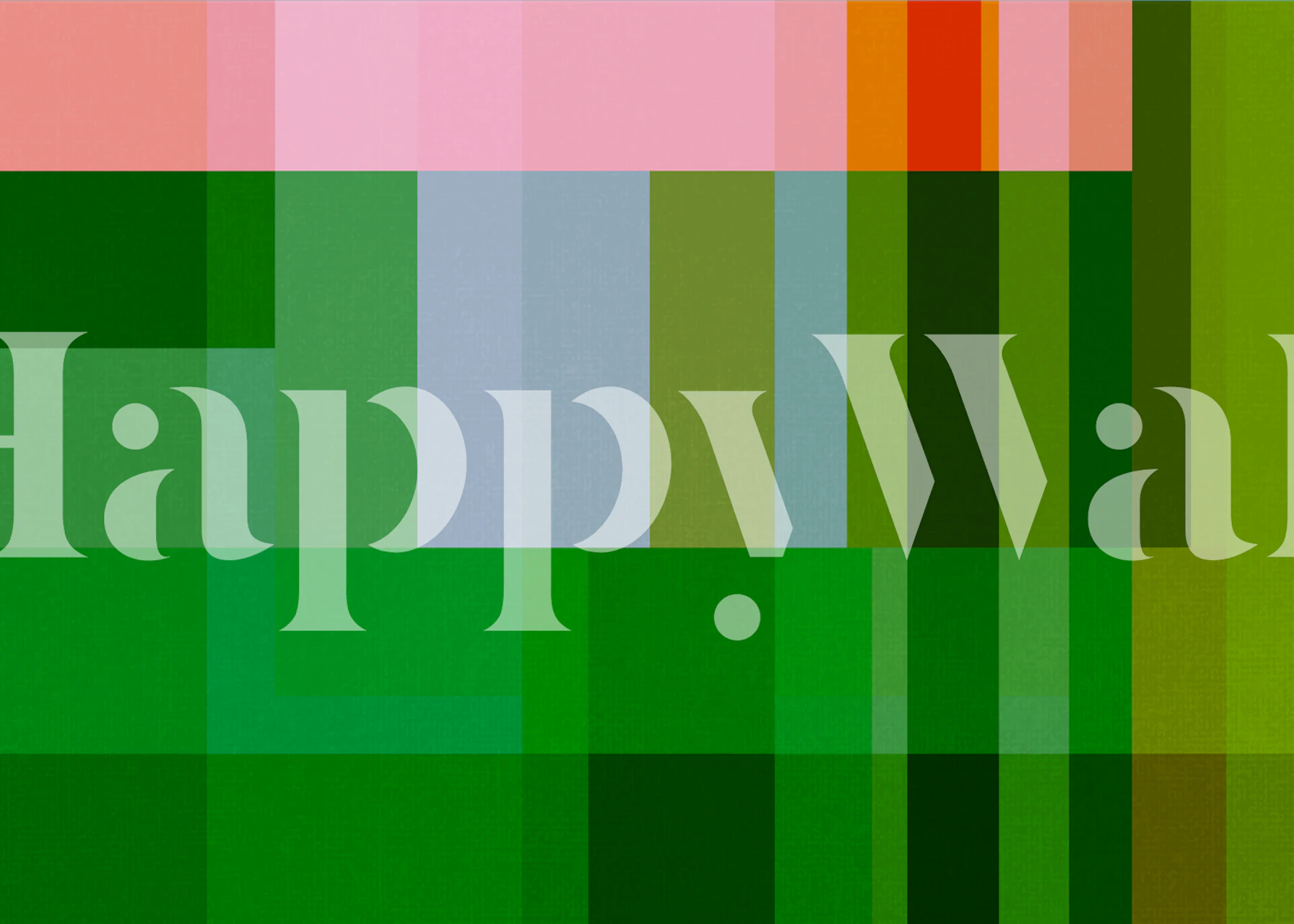 Mid Century Geometric green wallpaper in a room