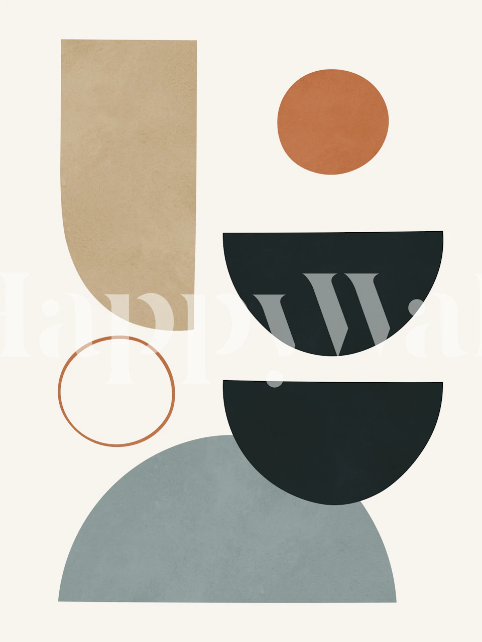 Contemporary Shapes Design papel de parede em um quarto