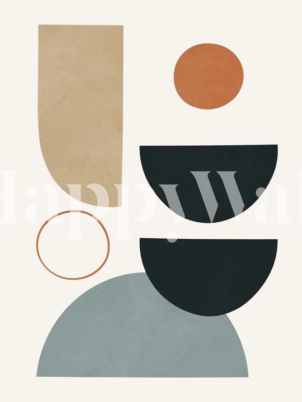 Contemporary shapes wallpaper in a room