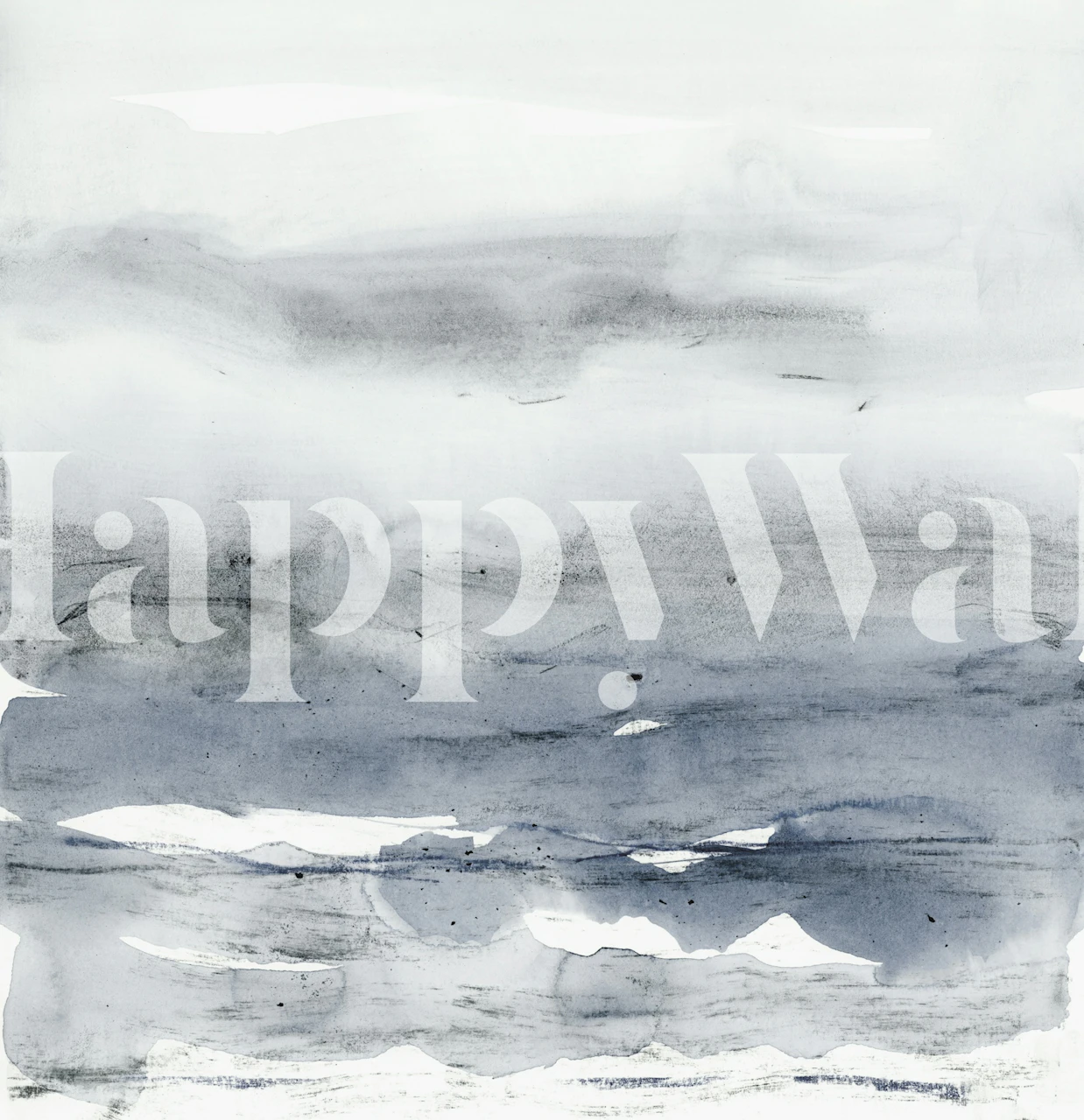 Misty minimal landscape wallpaper in a room