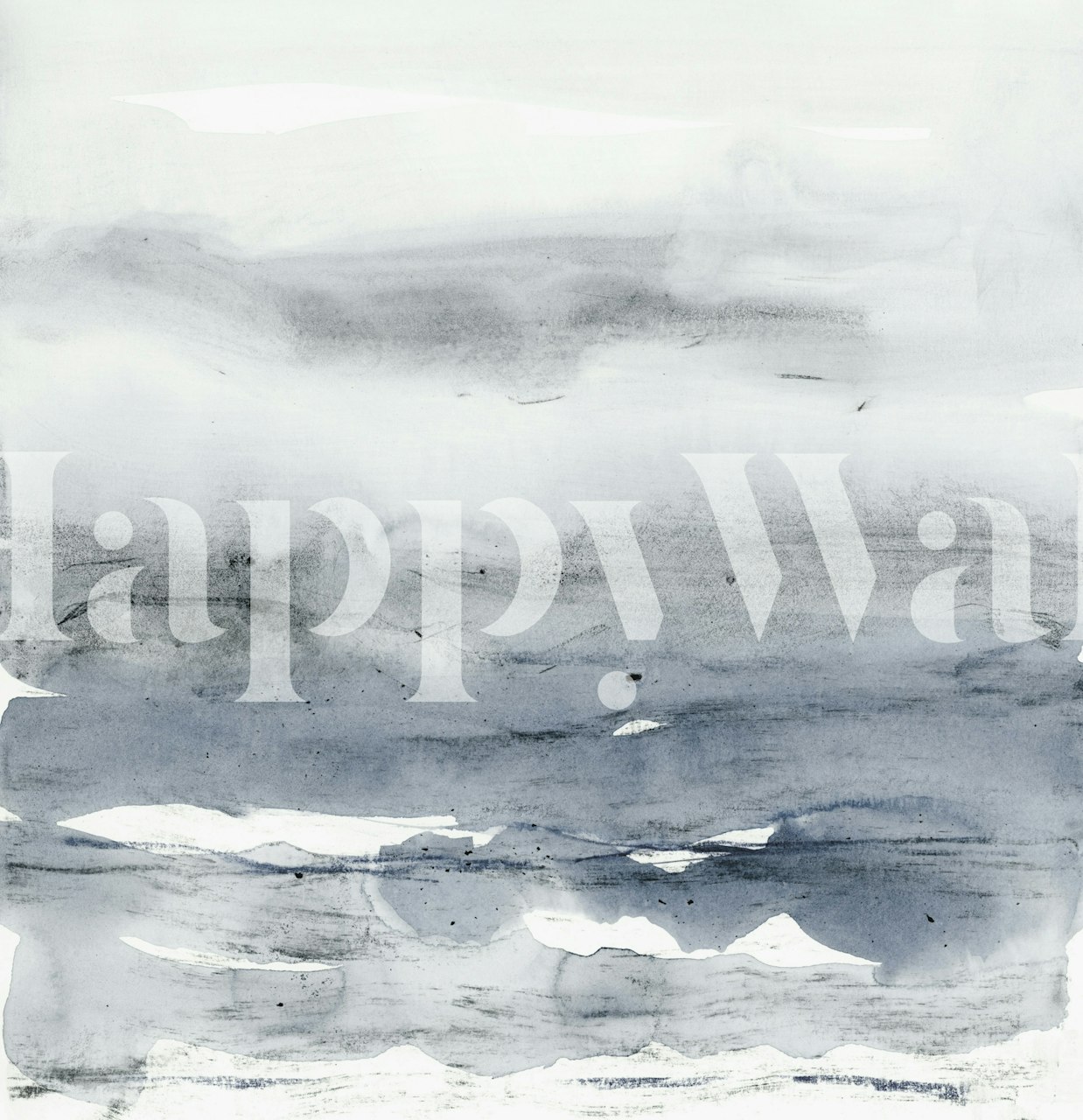 Misty minimal landscape papel pintado en una habitación