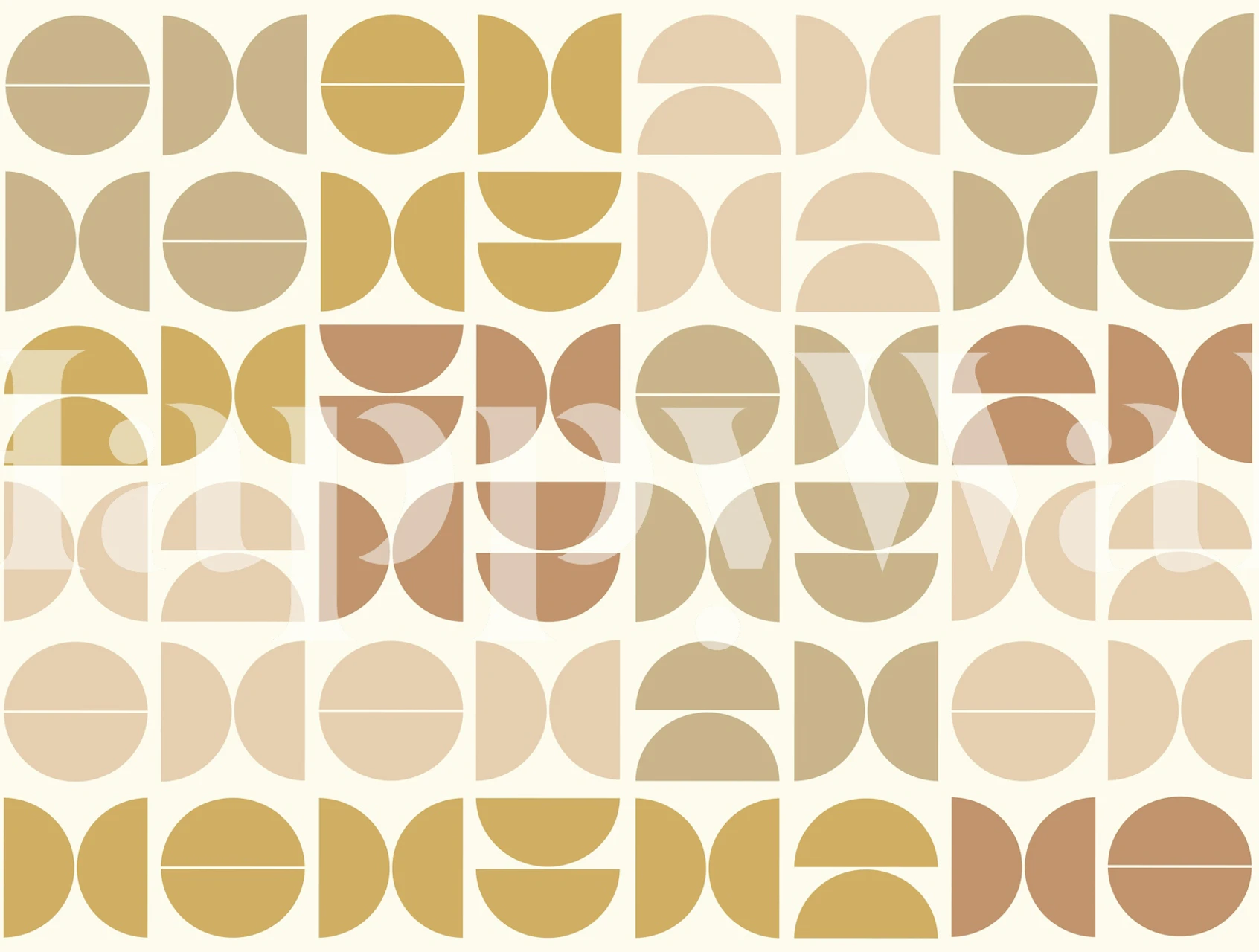 Geometric shapes in earthy tones: beige, brown, cream wallpaper