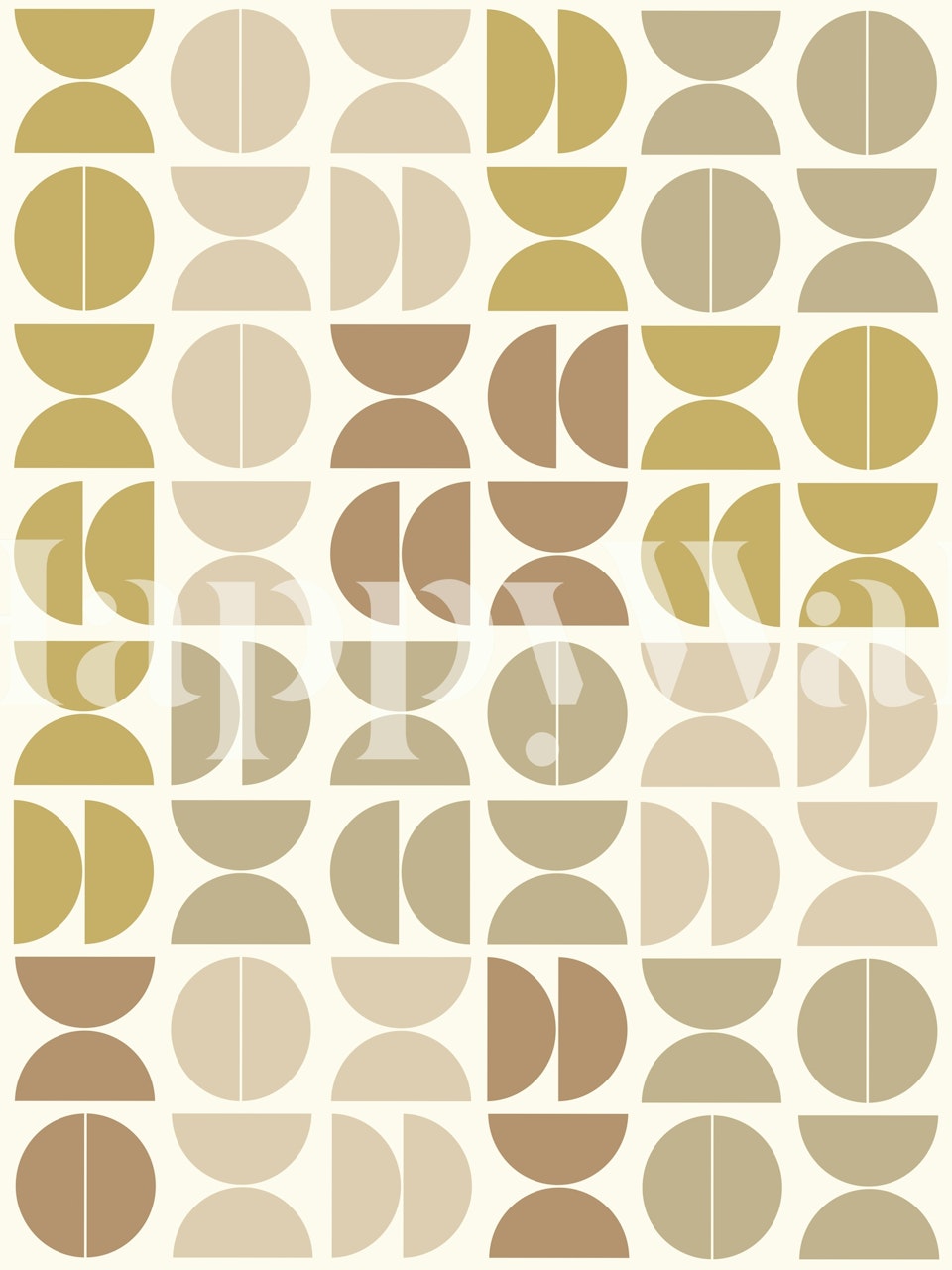 Retro semicircle array wallpaper in a room