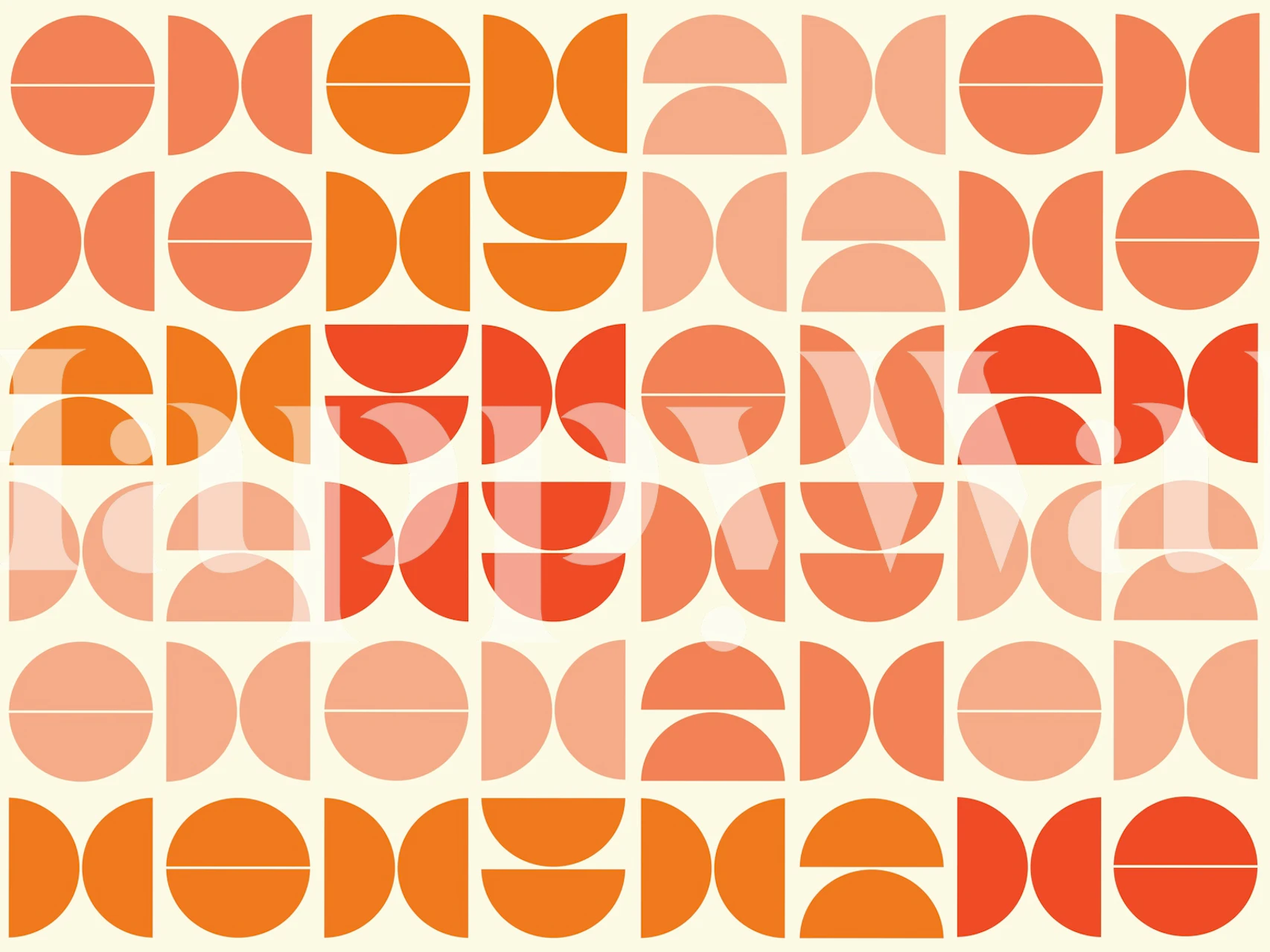 Papel pintado Autumn Semicircle Decor en una habitación