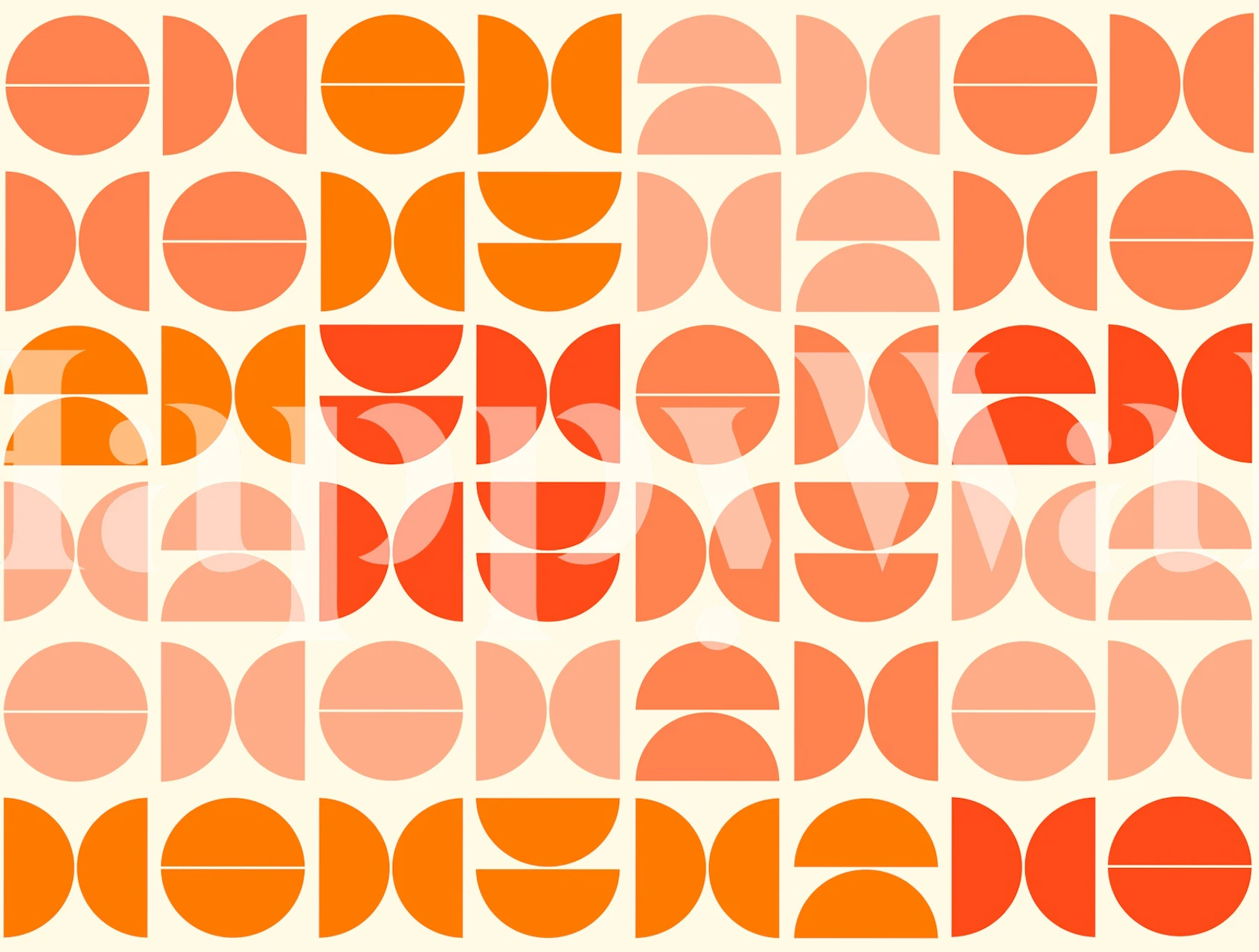 Autumn semicircle decor wallpaper in a room