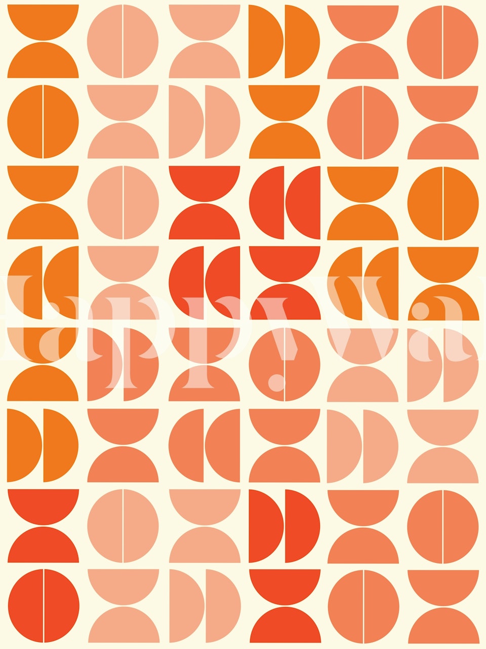 Geometric orange and pink pattern wallpaper
