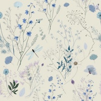 Dragonfly and Wildflowers on Misty Sage ταπετσαρία